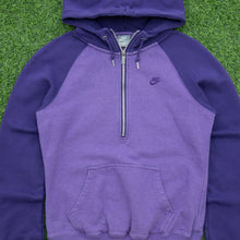 Load image into Gallery viewer, Women’s 2010 Nike Small Swoosh Embroidered Logo Raglan Quarter Zip Purple Hoodie - M (10-12)