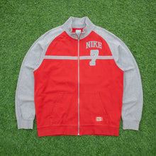 Load image into Gallery viewer, 2005 Nike Athletic 7 Small Spell Out Graphic Mesh Logo Embroidered Stripe Taping Raglan Red Zip Up Jumper - M