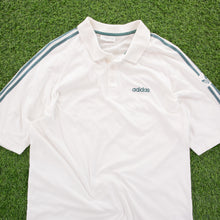 Load image into Gallery viewer, (1997) Adidas Originals 3-Stripe Spell Out Embroidered Graphic White Polo Shirt - XL