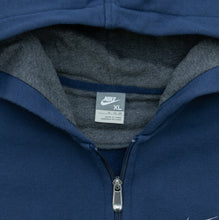 Load image into Gallery viewer, 2007 Nike Small Swoosh Embroidered Logo Navy Zip Up Hoodie - XL
