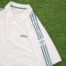 Load image into Gallery viewer, (1997) Adidas Originals 3-Stripe Spell Out Embroidered Graphic White Polo Shirt - XL
