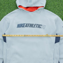 Load image into Gallery viewer, 2004 Nike Athletic 71 Spell Out Graphic Small Swoosh Embroidered Grey Hoodie - L