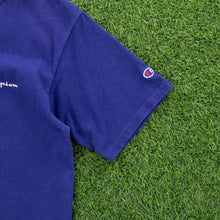 Load image into Gallery viewer, (1994) Champion Script Spell Out Chest Logo Graphic Single Stitch Navy T-Shirt- M