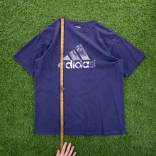 Load image into Gallery viewer, (2000) Adidas Large Logo Graphic Navy T-Shirt - L/XL