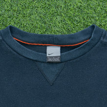 Load image into Gallery viewer, 2001 Nike Spell Out Embroidered Small Swoosh Crewneck Navy Sweatshirt - L