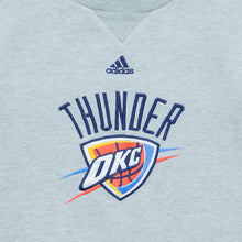Load image into Gallery viewer, Adidas Centre Logo Oklahoma City Thunder Basketball USA Embroidered Crewneck Grey Sweatshirt - S