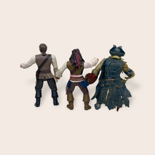 Load image into Gallery viewer, (2000’s) Pirates Of The Caribbean Disney Zizzle 7” Inch figures (Captain Jack Sparrow, Will Turner, Davy Jones)