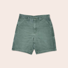 Load image into Gallery viewer, Vintage Carhartt Denim Green Carpenter Shorts - 32”