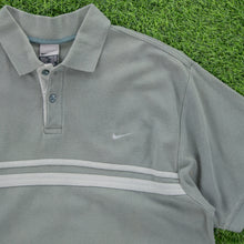 Load image into Gallery viewer, (2001) Nike Small Swoosh Embroidered Chest Stripe Short Sleeve Sage Green Polo Shirt - L
