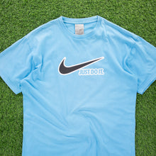 Load image into Gallery viewer, (2009) Nike Swoosh Just Do It Spell Out Graphic Light Blue T-Shirt - XL
