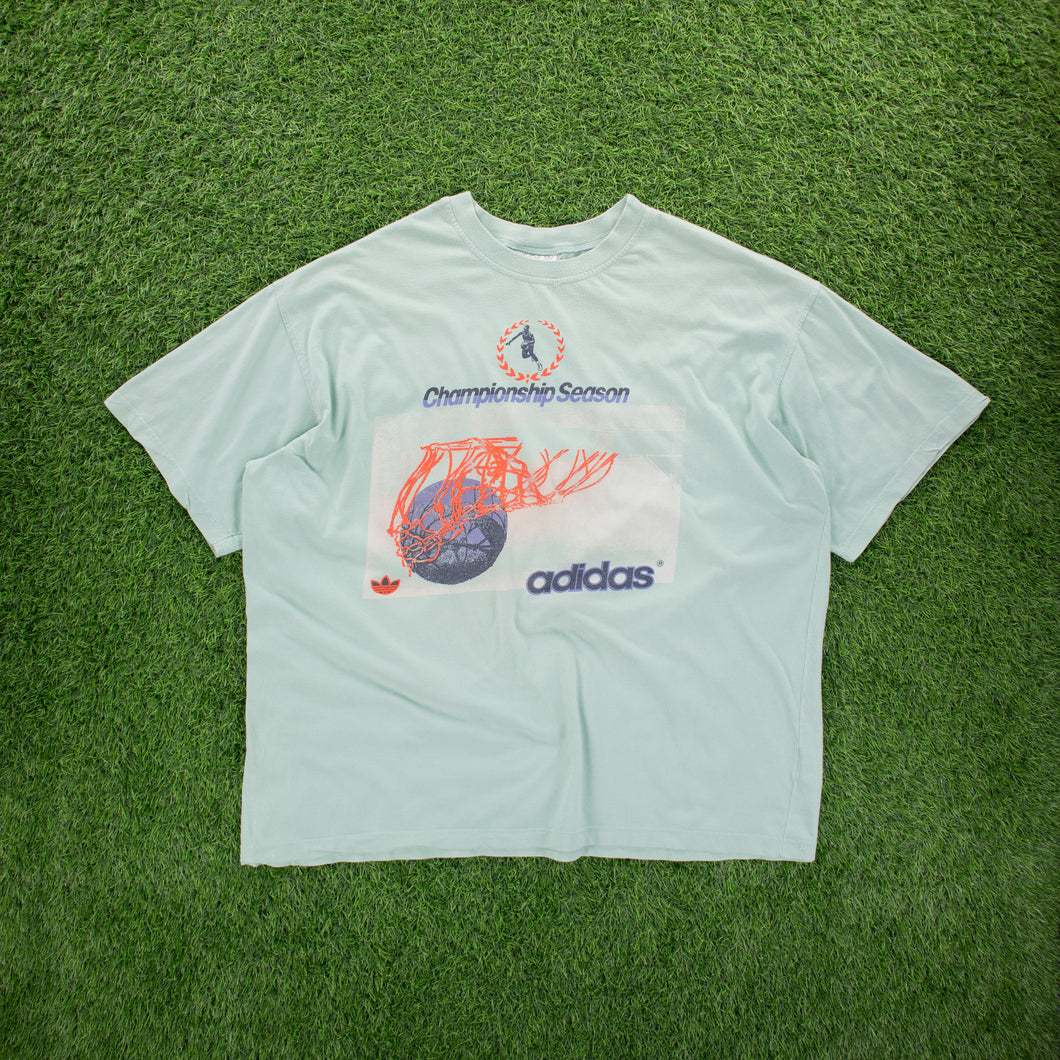 Adidas Championship Season Basketball Graphic Light Blue T-Shirt - XXL