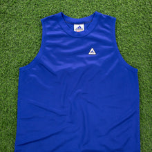 Load image into Gallery viewer, Adidas Basketball Embroidered Triangle Logo Blue Jersey Vest - L
