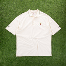 Load image into Gallery viewer, (1997) Nike Tennis Court Embroidered Pinstripe Cream Polo Shirt - XXL
