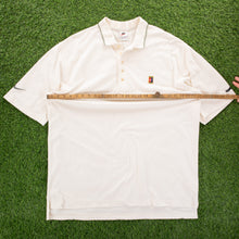 Load image into Gallery viewer, (1997) Nike Tennis Court Embroidered Pinstripe Cream Polo Shirt - XXL
