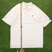 Load image into Gallery viewer, (1997) Nike Tennis Court Embroidered Pinstripe Cream Polo Shirt - XXL
