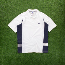 Load image into Gallery viewer, (2002) Adidas 3-Stripe Embroidered White Short Sleeve Polo Shirt - XL
