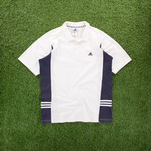 Load image into Gallery viewer, (2002) Adidas 3-Stripe Embroidered White Short Sleeve Polo Shirt - XL
