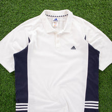 Load image into Gallery viewer, (2002) Adidas 3-Stripe Embroidered White Short Sleeve Polo Shirt - XL
