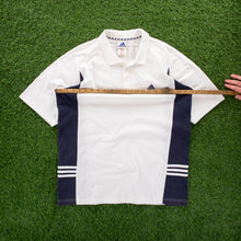 Load image into Gallery viewer, (2002) Adidas 3-Stripe Embroidered White Short Sleeve Polo Shirt - XL
