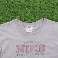 Load image into Gallery viewer, Women’s Nike Athletic Dept Spell Out Graphic Grey T-Shirt - L (12-14)
