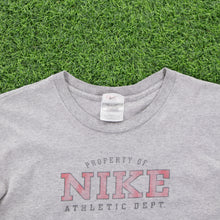 Load image into Gallery viewer, Women’s Nike Athletic Dept Spell Out Graphic Grey T-Shirt - L (12-14)
