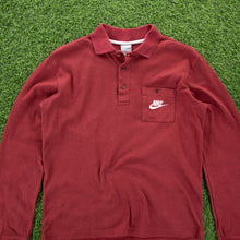 Load image into Gallery viewer, (2006) Nike Small Swoosh Pocket Embroidered Maroon Red Long Sleeve Polo Shirt - M
