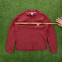 Load image into Gallery viewer, (2006) Nike Small Swoosh Pocket Embroidered Maroon Red Long Sleeve Polo Shirt - M
