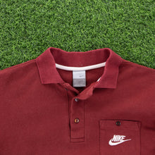 Load image into Gallery viewer, (2006) Nike Small Swoosh Pocket Embroidered Maroon Red Long Sleeve Polo Shirt - M
