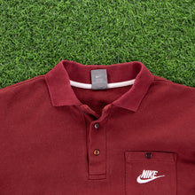 Load image into Gallery viewer, (2006) Nike Small Swoosh Pocket Embroidered Maroon Red Long Sleeve Polo Shirt - M
