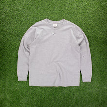 Load image into Gallery viewer, (2000) Nike Small Centre Swoosh Embroidered Grey Long Sleeve T-Shirt - L
