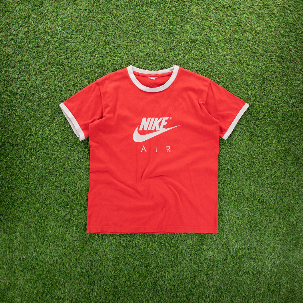 Women’s Nike Air Spell Out Graphic Red Ringer Top - L (12-14)