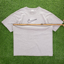 Load image into Gallery viewer, (2000) Nike Large Swoosh Centre Gradient Graphic Grey T-Shirt - XXL
