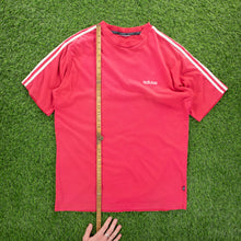 Load image into Gallery viewer, (1997) Adidas 3-Stripe Spell Out Embroidered Pink T-Shirt - L/XL
