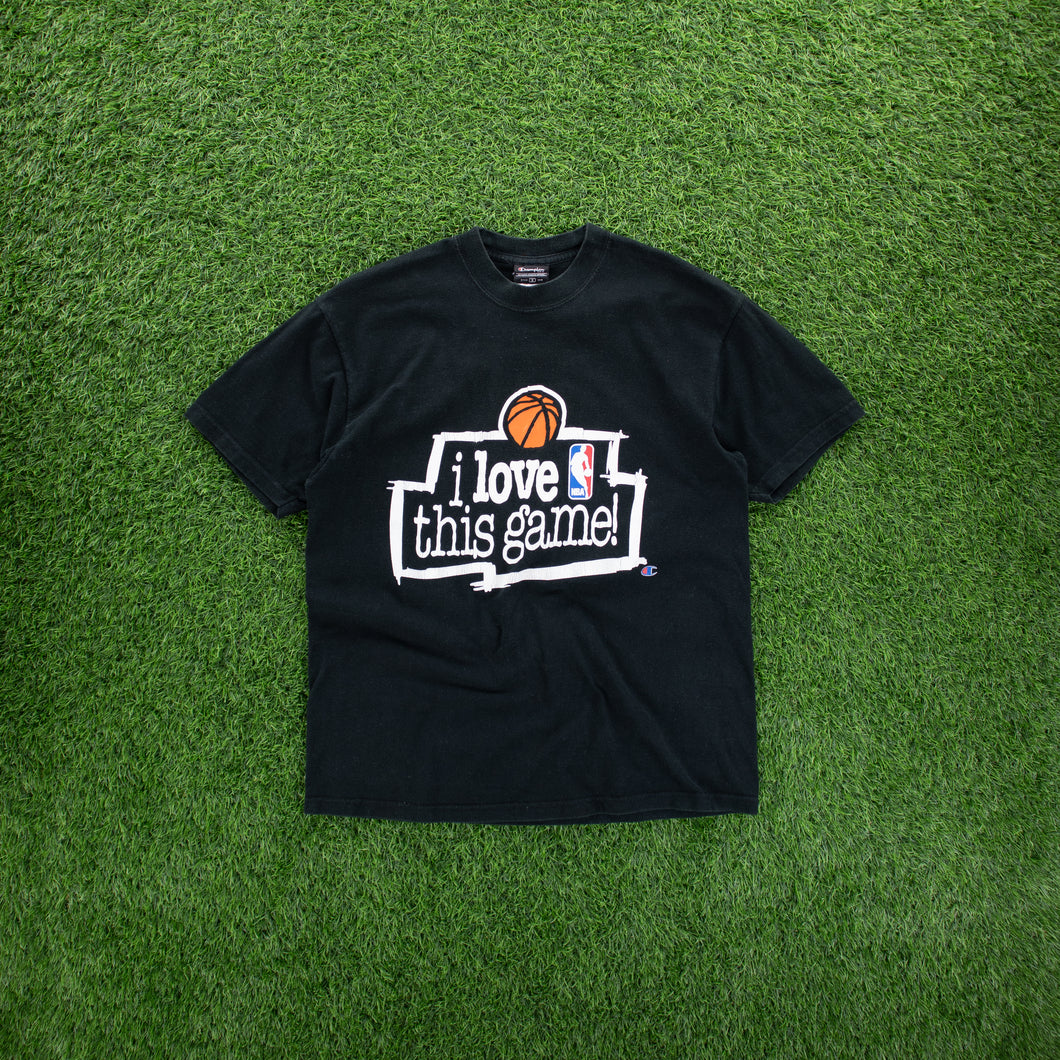 Champion NBA ‘I Love This Game’ Basketball Commercial Graphic Black T-Shirt - S/M