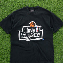 Load image into Gallery viewer, Champion NBA ‘I Love This Game’ Basketball Commercial Graphic Black T-Shirt - S/M
