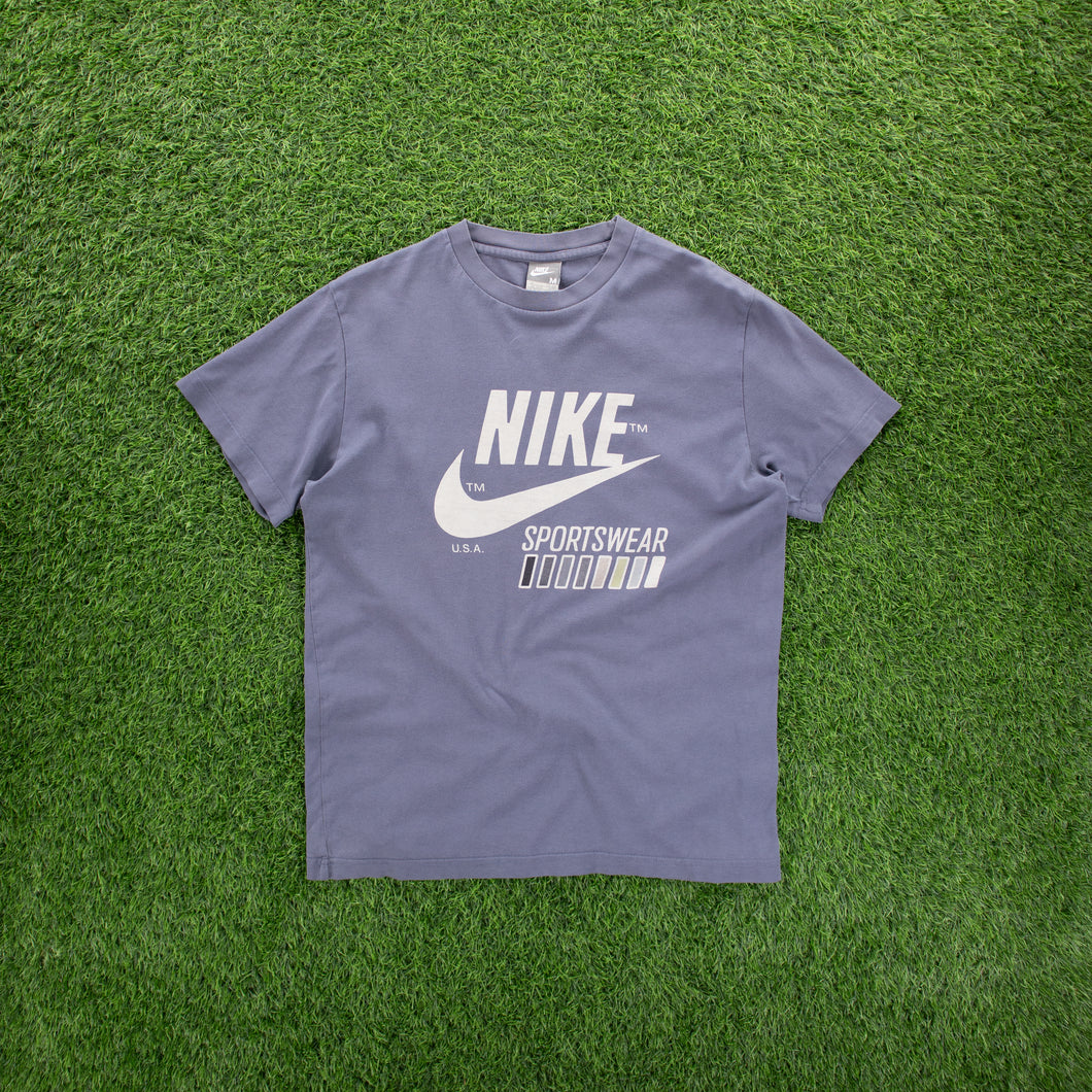 (2007) Nike Large Swoosh USA Sportswear Graphic Blue T-Shirt - M