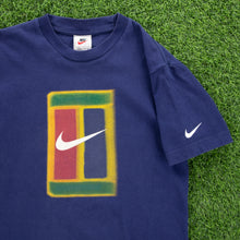 Load image into Gallery viewer, (1998) Women’s Nike Tennis Court Motion Graphic T-Shirt - M (10-12)
