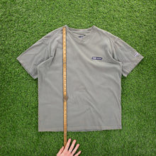 Load image into Gallery viewer, Reebok Small Spell Out Embroidered Grey V-Neck T-Shirt - M/L
