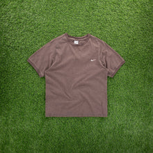 Load image into Gallery viewer, (2007) Nike Small Swoosh Embroidered Brown Ringer T-Shirt - M
