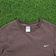 Load image into Gallery viewer, (2007) Nike Small Swoosh Embroidered Brown Ringer T-Shirt - M
