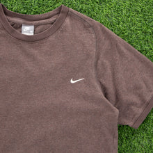 Load image into Gallery viewer, (2007) Nike Small Swoosh Embroidered Brown Ringer T-Shirt - M
