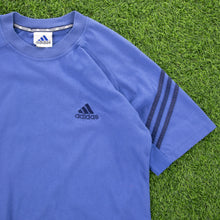 Load image into Gallery viewer, (2000) Adidas 3-Stripe Embroidered Logo Blue T-Shirt - M
