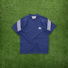 Load image into Gallery viewer, (2000) Adidas 3-Stripe Embroidered Logo Navy T-Shirt - S
