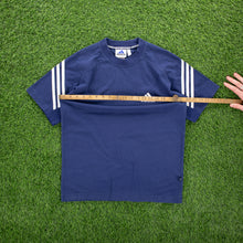 Load image into Gallery viewer, (2000) Adidas 3-Stripe Embroidered Logo Navy T-Shirt - S
