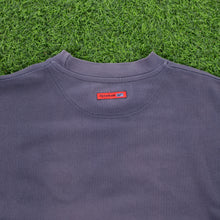 Load image into Gallery viewer, Reebok Athletic Dept Spell Out Embroidered Logo Textured Navy T-Shirt - XL
