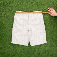 Load image into Gallery viewer, (2010) Nike Athletic Dept Small Swoosh Embroidered Pocket Logo Checked Beige Shorts - L (32/34”)
