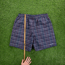 Load image into Gallery viewer, Reebok Small Embroidered Logo Checked Navy Swim Sports Shorts - XXL (36-42”)
