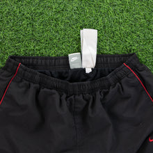 Load image into Gallery viewer, (2007) Nike Small Swoosh Embroidered Piping Black Sports Shorts - L (32-36”)
