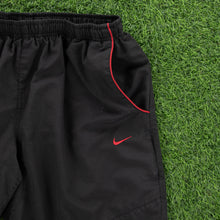 Load image into Gallery viewer, (2007) Nike Small Swoosh Embroidered Piping Black Sports Shorts - L (32-36”)
