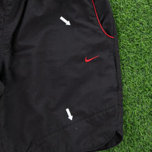 Load image into Gallery viewer, (2007) Nike Small Swoosh Embroidered Piping Black Sports Shorts - L (32-36”)
